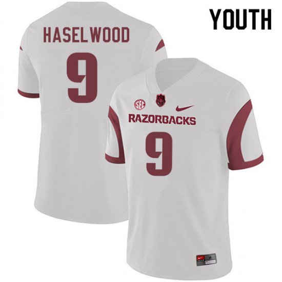 Youth GameDay Jadon Haselwood #9 Arkansas Stitched College Football Jersey