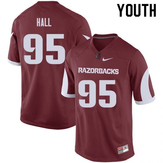 Youth GameDay Jake Hall #95 Arkansas Stitched College Football Jersey