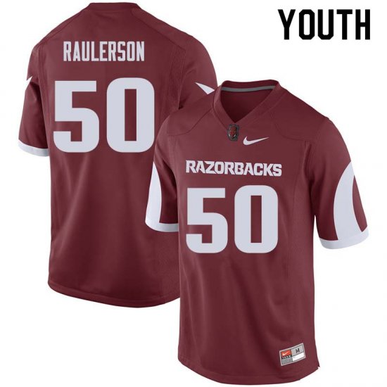 Youth GameDay Jake Raulerson #50 Arkansas Stitched College Football Jersey