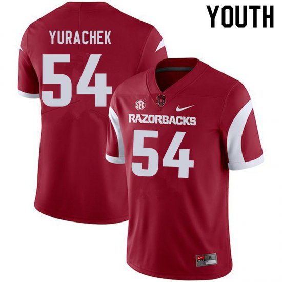 Youth GameDay Jake Yurachek #54 Arkansas Stitched College Football Jersey