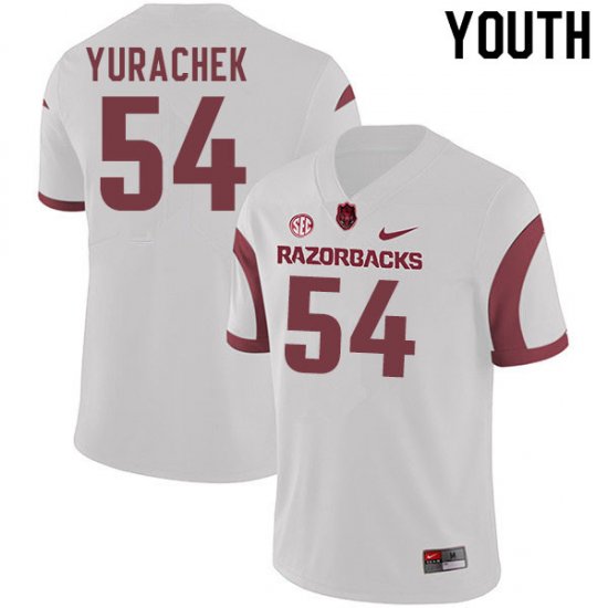 Youth GameDay Jake Yurachek #54 Arkansas Stitched College Football Jersey