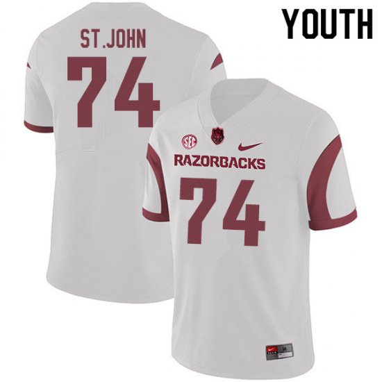 Youth GameDay Jalen St.John #74 Arkansas Stitched College Football Jersey