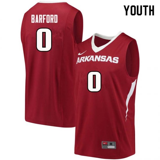 Youth GameDay Jaylen Barford #0 Arkansas Stitched College Basketball Jersey