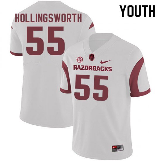 Youth GameDay JJ Hollingsworth #55 Arkansas Stitched College Football Jersey