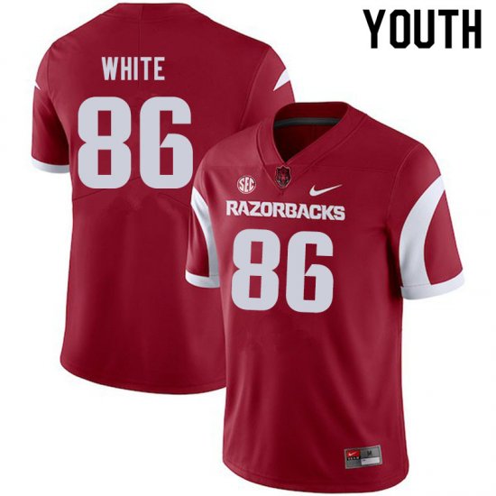 Youth GameDay John David White #86 Arkansas Stitched College Football Jersey