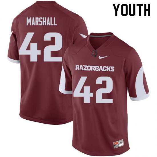 Youth GameDay Jonathan Marshall #42 Arkansas Stitched College Football Jersey