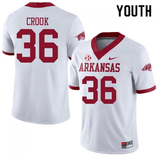 Youth GameDay Jordan Crook #36 Arkansas Stitched College Football Jersey