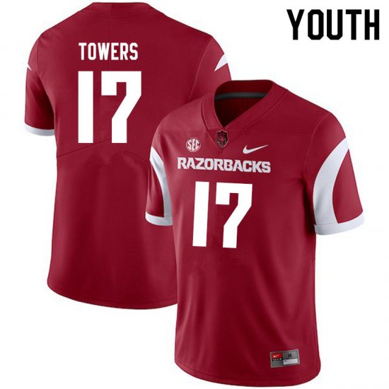 Youth GameDay J.T. Towers #17 Arkansas Stitched College Football Jersey