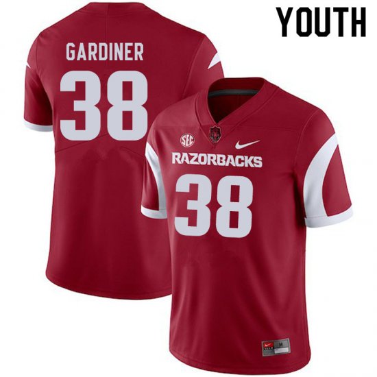 Youth GameDay Karch Gardiner #38 Arkansas Stitched College Football Jersey