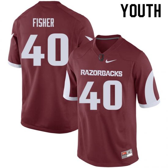 Youth GameDay Kyrei Fisher #40 Arkansas Stitched College Football Jersey