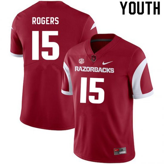 Youth GameDay Landon Rogers #15 Arkansas Stitched College Football Jersey