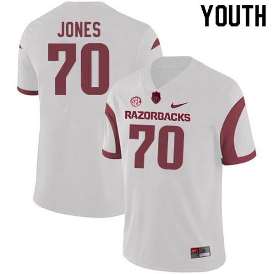 Youth GameDay Luke Jones #70 Arkansas Stitched College Football Jersey