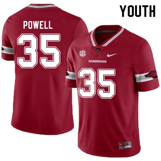 Youth GameDay Mani Powell #35 Arkansas Stitched College Football Jersey