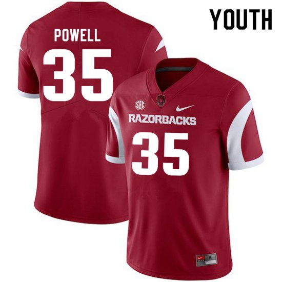 Youth GameDay Mani Powell #35 Arkansas Stitched College Football Jersey