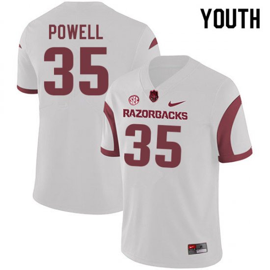 Youth GameDay Mani Powell #35 Arkansas Stitched College Football Jersey