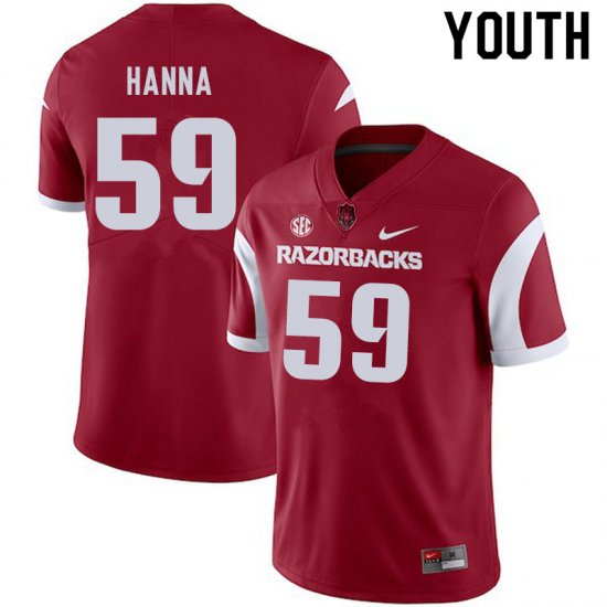 Youth GameDay Morgan Hanna #59 Arkansas Stitched College Football Jersey