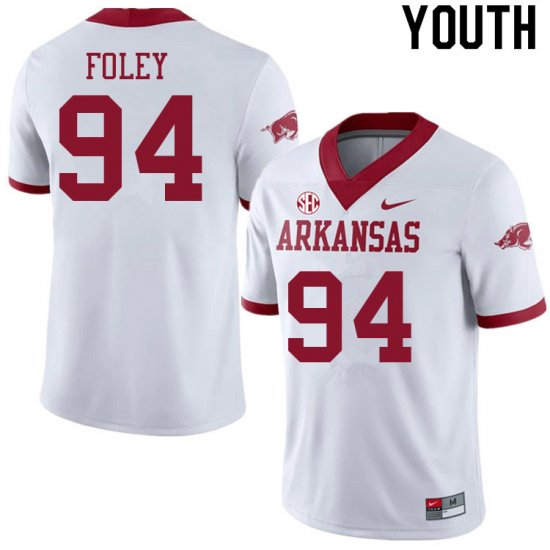 Youth GameDay Patrick Foley #94 Arkansas Stitched College Football Jersey