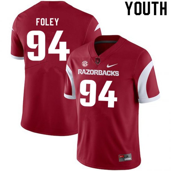 Youth GameDay Patrick Foley #94 Arkansas Stitched College Football Jersey