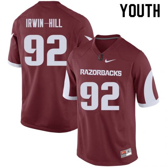 Youth GameDay Sam Irwin-Hill #92 Arkansas Stitched College Football Jersey