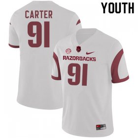 Youth GameDay Taurean Carter #91 Arkansas Stitched College Football Jersey