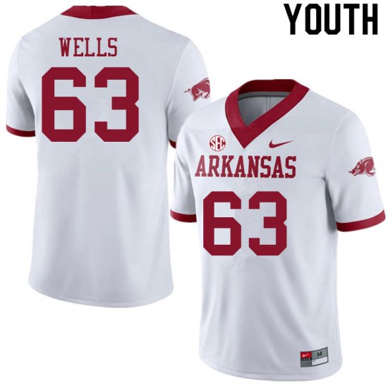 Youth GameDay Terry Wells #63 Arkansas Stitched College Football Jersey