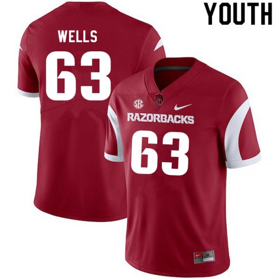 Youth GameDay Terry Wells #63 Arkansas Stitched College Football Jersey