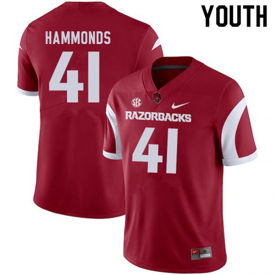 Youth GameDay T.J. Hammonds #41 Arkansas Stitched College Football Jersey